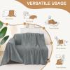imageSmiry Couch Cover for Dogs Washable Chenille Sofa Covers for 3 Cushion Couch Soft Sofa Slipcover for Pets Thick Sectional Furniture Protector with Tassels Chocolate 71x118 InchGrey