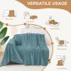 imageSmiry Couch Cover for Dogs Washable Chenille Sofa Covers for 3 Cushion Couch Soft Sofa Slipcover for Pets Thick Sectional Furniture Protector with Tassels Chocolate 71x118 InchBlue