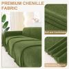 imageSmiry Couch Cover for Dogs Washable Chenille Sofa Covers for 3 Cushion Couch Soft Sofa Slipcover for Pets Thick Sectional Furniture Protector with Tassels Chocolate 71x118 InchGreen