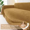 imageSmiry Couch Cover for Dogs Washable Chenille Sofa Covers for 3 Cushion Couch Soft Sofa Slipcover for Pets Thick Sectional Furniture Protector with Tassels Chocolate 71x118 InchYellow