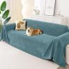 imageSmiry Couch Cover for Dogs Washable Chenille Sofa Covers for 3 Cushion Couch Soft Sofa Slipcover for Pets Thick Sectional Furniture Protector with Tassels Chocolate 71x118 InchBlue