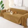imageSmiry Couch Cover for Dogs Washable Chenille Sofa Covers for 3 Cushion Couch Soft Sofa Slipcover for Pets Thick Sectional Furniture Protector with Tassels Chocolate 71x118 InchYellow