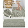 imageSmiry Bathroom Rugs Set 2 Piece36x24 Plus 30x20 Extra Soft Absorbent Bath Mats Non Slip Machine Washable Quick Dry Bath Rugs for Bathroom Floor Tub Shower Green amp Cream