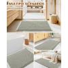imageSmiry Bathroom Rugs Set 2 Piece36x24 Plus 30x20 Extra Soft Absorbent Bath Mats Non Slip Machine Washable Quick Dry Bath Rugs for Bathroom Floor Tub Shower Green amp Cream