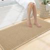 imageSmiry Bathroom Rugs Set 2 Piece47x20 Plus 30x20 Extra Soft Absorbent Bath Mats Non Slip Machine Washable Quick Dry Bath Rugs for Bathroom Floor Tub Shower Brown