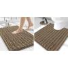 imageSmiry Bathroom Rugs Mat Set 2 Piece 24X16UShaped 24x20 Extra Soft Absorbent Non Slip Rubber Backing Machine Washable Quick Dry Chenille Bath Rug Set for Tub Shower and FloorCamel