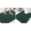 imageSmiry Bathroom Rugs Mat Set 2 Piece 36X24UShaped 24x20 Extra Soft Absorbent Non Slip Rubber Backing Machine Washable Quick Dry Chenille Bath Rug Set for Tub Shower and FloorGreen