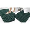 imageSmiry Bathroom Rugs Mat Set 2 Piece30X20UShaped 24x20 Extra Soft Absorbent Non Slip Rubber Backing Machine Washable Quick Dry Chenille Bath Rug Set for Tub Shower and FloorGreen