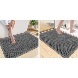 imageSmiry Bathroom Rugs Set 2 Piece36x24 Plus 30x20 Extra Soft Absorbent Bath Mats Non Slip Machine Washable Quick Dry Bath Rugs for Bathroom Floor Tub Shower Dark Grey
