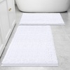 image:imageSmiry Bathroom Rugs and Mats Set of 3 Non Slip Absorbent Shaggy Bath Rug for Tub Shower and Bath Room 24x 1624x 1630 x 20 White