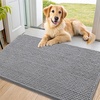 image:imageSmiry Dog Door Mat for Muddy Paws 24x16 Absorbent Microfiber Dirt Trapper Pet Doormat NonSlip Washable Quick Dry Chenille Front Door Mat Entryway Rug for Indoor and Outdoor GreyGrey