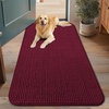 image:imageSmiry Dog Door Mat for Muddy Paws 24x16 Absorbent Microfiber Dirt Trapper Pet Doormat NonSlip Washable Quick Dry Chenille Front Door Mat Entryway Rug for Indoor and Outdoor GreyBurgundy