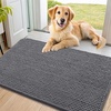 image:imageSmiry Dog Door Mat for Muddy Paws 24x16 Absorbent Microfiber Dirt Trapper Pet Doormat NonSlip Washable Quick Dry Chenille Front Door Mat Entryway Rug for Indoor and Outdoor GreyDark Grey