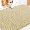 image:imageSmiry Dog Door Mat for Muddy Paws 24x16 Absorbent Microfiber Dirt Trapper Pet Doormat NonSlip Washable Quick Dry Chenille Front Door Mat Entryway Rug for Indoor and Outdoor GreyCream White