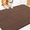 image:imageSmiry Dog Door Mat for Muddy Paws 24x16 Absorbent Microfiber Dirt Trapper Pet Doormat NonSlip Washable Quick Dry Chenille Front Door Mat Entryway Rug for Indoor and Outdoor GreyCoffee