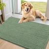 image:imageSmiry Dog Door Mat for Muddy Paws 24x16 Absorbent Microfiber Dirt Trapper Pet Doormat NonSlip Washable Quick Dry Chenille Front Door Mat Entryway Rug for Indoor and Outdoor GreyOlive Green