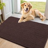 image:imageSmiry Dog Door Mat for Muddy Paws 24x16 Absorbent Microfiber Dirt Trapper Pet Doormat NonSlip Washable Quick Dry Chenille Front Door Mat Entryway Rug for Indoor and Outdoor GreyBrown