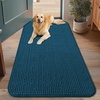 image:imageSmiry Dog Door Mat for Muddy Paws 24x16 Absorbent Microfiber Dirt Trapper Pet Doormat NonSlip Washable Quick Dry Chenille Front Door Mat Entryway Rug for Indoor and Outdoor GreyAtlantic Blue