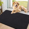 image:imageSmiry Dog Door Mat for Muddy Paws 24x16 Absorbent Microfiber Dirt Trapper Pet Doormat NonSlip Washable Quick Dry Chenille Front Door Mat Entryway Rug for Indoor and Outdoor GreyBlack
