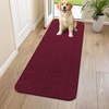image:imageSmiry Dog Door Mat for Muddy Paws 24x16 Absorbent Microfiber Dirt Trapper Pet Doormat NonSlip Washable Quick Dry Chenille Front Door Mat Entryway Rug for Indoor and Outdoor GreyBurgundy