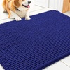 image:imageSmiry Dog Door Mat for Muddy Paws 24x16 Absorbent Microfiber Dirt Trapper Pet Doormat NonSlip Washable Quick Dry Chenille Front Door Mat Entryway Rug for Indoor and Outdoor GreyNavy Blue