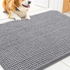 image:imageSmiry Dog Door Mat for Muddy Paws 24x16 Absorbent Microfiber Dirt Trapper Pet Doormat NonSlip Washable Quick Dry Chenille Front Door Mat Entryway Rug for Indoor and Outdoor GreyGrey