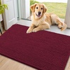 image:imageSmiry Dog Door Mat for Muddy Paws 24x16 Absorbent Microfiber Dirt Trapper Pet Doormat NonSlip Washable Quick Dry Chenille Front Door Mat Entryway Rug for Indoor and Outdoor GreyBurgundy