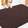 image:imageSmiry Dog Door Mat for Muddy Paws 24x16 Absorbent Microfiber Dirt Trapper Pet Doormat NonSlip Washable Quick Dry Chenille Front Door Mat Entryway Rug for Indoor and Outdoor GreyBrown