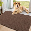 image:imageSmiry Dog Door Mat for Muddy Paws 24x16 Absorbent Microfiber Dirt Trapper Pet Doormat NonSlip Washable Quick Dry Chenille Front Door Mat Entryway Rug for Indoor and Outdoor GreyCoffee