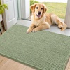 image:imageSmiry Dog Door Mat for Muddy Paws 24x16 Absorbent Microfiber Dirt Trapper Pet Doormat NonSlip Washable Quick Dry Chenille Front Door Mat Entryway Rug for Indoor and Outdoor GreySage Green