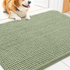 image:imageSmiry Dog Door Mat for Muddy Paws 24x16 Absorbent Microfiber Dirt Trapper Pet Doormat NonSlip Washable Quick Dry Chenille Front Door Mat Entryway Rug for Indoor and Outdoor GreySage Green