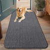 image:imageSmiry Dog Door Mat for Muddy Paws 24x16 Absorbent Microfiber Dirt Trapper Pet Doormat NonSlip Washable Quick Dry Chenille Front Door Mat Entryway Rug for Indoor and Outdoor GreyDark Grey