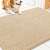 image:imageSmiry Dog Door Mat for Muddy Paws 24x16 Absorbent Microfiber Dirt Trapper Pet Doormat NonSlip Washable Quick Dry Chenille Front Door Mat Entryway Rug for Indoor and Outdoor GreyBeige