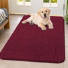 image:imageSmiry Dog Door Mat for Muddy Paws 24x16 Absorbent Microfiber Dirt Trapper Pet Doormat NonSlip Washable Quick Dry Chenille Front Door Mat Entryway Rug for Indoor and Outdoor GreyBurgundy