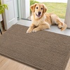 image:imageSmiry Dog Door Mat for Muddy Paws 24x16 Absorbent Microfiber Dirt Trapper Pet Doormat NonSlip Washable Quick Dry Chenille Front Door Mat Entryway Rug for Indoor and Outdoor GreyCamel