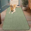 image:imageSmiry Dog Door Mat for Muddy Paws 24x16 Absorbent Microfiber Dirt Trapper Pet Doormat NonSlip Washable Quick Dry Chenille Front Door Mat Entryway Rug for Indoor and Outdoor GreySage Green