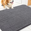 image:imageSmiry Dog Door Mat for Muddy Paws 24x16 Absorbent Microfiber Dirt Trapper Pet Doormat NonSlip Washable Quick Dry Chenille Front Door Mat Entryway Rug for Indoor and Outdoor GreyDark Grey
