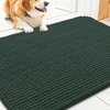image:imageSmiry Dog Door Mat for Muddy Paws 24x16 Absorbent Microfiber Dirt Trapper Pet Doormat NonSlip Washable Quick Dry Chenille Front Door Mat Entryway Rug for Indoor and Outdoor GreyGreen