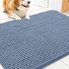 image:imageSmiry Dog Door Mat for Muddy Paws 24x16 Absorbent Microfiber Dirt Trapper Pet Doormat NonSlip Washable Quick Dry Chenille Front Door Mat Entryway Rug for Indoor and Outdoor GreyAiry Blue
