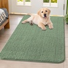 image:imageSmiry Dog Door Mat for Muddy Paws 24x16 Absorbent Microfiber Dirt Trapper Pet Doormat NonSlip Washable Quick Dry Chenille Front Door Mat Entryway Rug for Indoor and Outdoor GreyOlive Green