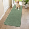 image:imageSmiry Dog Door Mat for Muddy Paws 24x16 Absorbent Microfiber Dirt Trapper Pet Doormat NonSlip Washable Quick Dry Chenille Front Door Mat Entryway Rug for Indoor and Outdoor GreyOlive Green