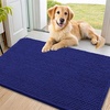image:imageSmiry Dog Door Mat for Muddy Paws 24x16 Absorbent Microfiber Dirt Trapper Pet Doormat NonSlip Washable Quick Dry Chenille Front Door Mat Entryway Rug for Indoor and Outdoor GreyNavy Blue