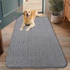 image:imageSmiry Dog Door Mat for Muddy Paws 24x16 Absorbent Microfiber Dirt Trapper Pet Doormat NonSlip Washable Quick Dry Chenille Front Door Mat Entryway Rug for Indoor and Outdoor GreyGrey