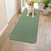 image:imageSmiry Dog Door Mat for Muddy Paws 24x16 Absorbent Microfiber Dirt Trapper Pet Doormat NonSlip Washable Quick Dry Chenille Front Door Mat Entryway Rug for Indoor and Outdoor GreyOlive Green