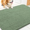 image:imageSmiry Dog Door Mat for Muddy Paws 24x16 Absorbent Microfiber Dirt Trapper Pet Doormat NonSlip Washable Quick Dry Chenille Front Door Mat Entryway Rug for Indoor and Outdoor GreyOlive Green
