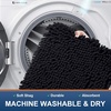 image:imageSmiry Luxury Chenille Bath Rug Set 2 Piece Extra Soft and Absorbent Shaggy Bathroom Mat Rugs Machine Washable NonSlip Plush Carpet Runner for Tub Shower and Bath Room24x1636x 24Black