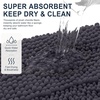 image:imageSmiry Thick Chenille Bathroom Rugs 30x20 Extra Soft Absorbent Striped Bath Rugs Rubber Backing Machine Wash Dry Bath Mats for Bathroom Floor Tub Shower Home Decor Accessories GreyDark Grey