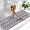 image:imageSmiry Thick Chenille Bathroom Rugs 30x20 Extra Soft Absorbent Striped Bath Rugs Rubber Backing Machine Wash Dry Bath Mats for Bathroom Floor Tub Shower Home Decor Accessories GreyGrey