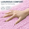 image:imageSmiry Thick Chenille Bathroom Rugs 30x20 Extra Soft Absorbent Striped Bath Rugs Rubber Backing Machine Wash Dry Bath Mats for Bathroom Floor Tub Shower Home Decor Accessories GreyPink