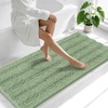 image:imageSmiry Thick Chenille Bathroom Rugs 30x20 Extra Soft Absorbent Striped Bath Rugs Rubber Backing Machine Wash Dry Bath Mats for Bathroom Floor Tub Shower Home Decor Accessories GreySage Green